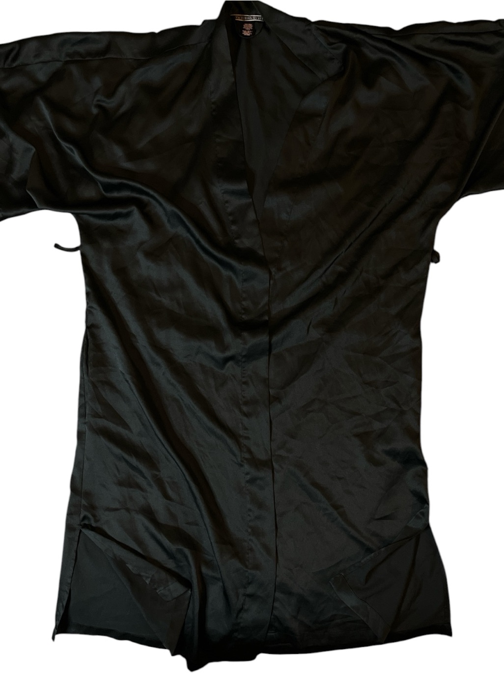 Victorias Secret Black Polyester Kimono Robe One Size Fits Most